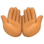 Emoji 🤲🏽 Mani Unite In Alto: Carnagione Olivastra su Facebook 14.0.