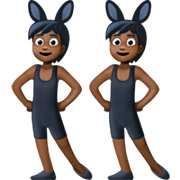 👯🏿 Emoji Personas Con Orejas De Conejo: Tono De Piel Oscuro en Facebook 14.0.