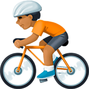 🚴🏾 Emoji Persona En Bicicleta: Tono De Piel Oscuro Medio en Facebook 14.0.