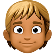 👱🏾 Emoji Person: mitteldunkle Hautfarbe, blondes Haar Facebook 14.0.