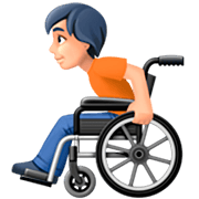 🧑🏻‍🦽 Emoji Persona en silla de ruedas manual: tono de piel claro en Facebook 14.0.