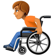 🧑🏽‍🦽 Emoji Person in manuellem Rollstuhl: mittlere Hautfarbe Facebook 14.0.