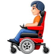 🧑🏻‍🦼 Emoji Person in motorisiertem Rollstuhl: helle Hautfarbe Facebook 14.0.