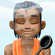 🧖🏿 Emoji Person in Dampfsauna: dunkle Hautfarbe Facebook 14.0.
