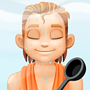 🧖🏼 Emoji Persona En Una Sauna: Tono De Piel Claro Medio en Facebook 14.0.