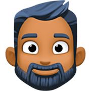 🧔🏾 Emoji Mann: mitteldunkle Hautfarbe, Bart Facebook 14.0.