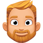 🧔🏼 Emoji Mann: mittelhelle Hautfarbe, Bart Facebook 14.0.