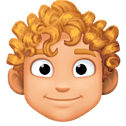 🧑🏼‍🦱 Emoji Persona: Tono De Piel Claro Medio, Pelo Rizado en Facebook 14.0.