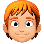 🧑🏼‍🦰 Emoji Erwachsener: mittelhelle Hautfarbe, rotes Haar Facebook 14.0.