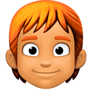 🧑🏽‍🦰 Emoji Erwachsener: mittlere Hautfarbe, rotes Haar Facebook 14.0.