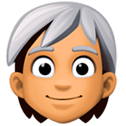 🧑🏽‍🦳 Emoji Persona: Tono De Piel Medio, Pelo Blanco en Facebook 14.0.