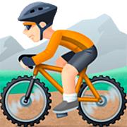 🚵🏻 Emoji Mountainbiker(in): helle Hautfarbe Facebook 14.0.