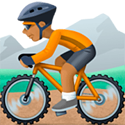 🚵🏾 Emoji Mountainbiker(in): mitteldunkle Hautfarbe Facebook 14.0.