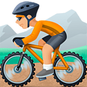 🚵🏼 Emoji Mountainbiker(in): mittelhelle Hautfarbe Facebook 14.0.