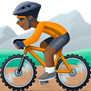 🚵🏿 Emoji Persona En Bicicleta De Montaña: Tono De Piel Oscuro en Facebook 14.0.