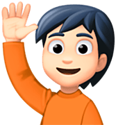 Emoji 🙋🏻 Persona Con Mano Alzata: Carnagione Chiara su Facebook 14.0.