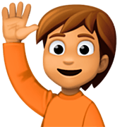 🙋🏽 Emoji Person mit erhobenem Arm: mittlere Hautfarbe Facebook 14.0.
