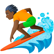 Émoji 🏄🏿 Personne Faisant Du Surf : Peau Foncée sur Facebook 14.0.