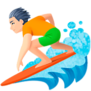 Emoji 🏄🏻 Persona Che Fa Surf: Carnagione Chiara su Facebook 14.0.