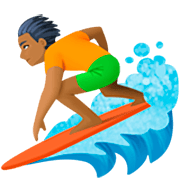 Émoji 🏄🏾 Personne Faisant Du Surf : Peau Mate sur Facebook 14.0.