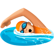 🏊🏼 Emoji Persona Nadando: Tono De Piel Claro Medio en Facebook 14.0.