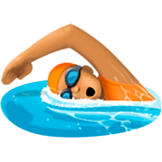 🏊🏽 Emoji Persona Nadando: Tono De Piel Medio en Facebook 14.0.