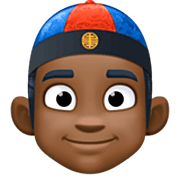 👲🏿 Emoji Homem De Boné: Pele Escura na Facebook 14.0.