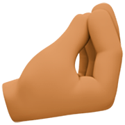 🤌🏾 Emoji zusammengedrückte Finger: mitteldunkle Hautfarbe Facebook 14.0.