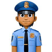 👮🏾 Emoji Agente De Policía: Tono De Piel Oscuro Medio en Facebook 14.0.