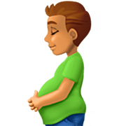 🫃🏽 Emoji Hombre Embarazado: Tono De Piel Medio en Facebook 14.0.
