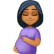 🤰🏾 Emoji Mujer Embarazada: Tono De Piel Oscuro Medio en Facebook 14.0.