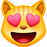 😻 Emoji lachende Katze mit Herzen als Augen Facebook 14.0.