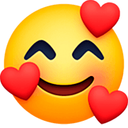 🥰 Emoji Cara Sonriendo Con Corazones en Facebook 14.0.