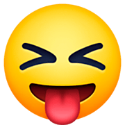 😝 Emoji Gesicht mit herausgestreckter Zunge und zusammengekniffenen Augen Facebook 14.0.