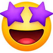 🤩 Emoji Cara Sonriendo Con Estrellas en Facebook 14.0.