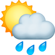 Emoji 🌦️ Sole Coperto E Pioggia su Facebook 14.0.