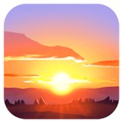 🌅 Emoji Sonnenaufgang über dem Meer Facebook 14.0.