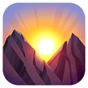 🌄 Emoji Sonnenaufgang über Bergen Facebook 14.0.