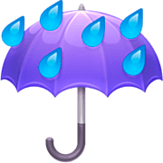 Émoji ☔ Parapluie Avec Gouttes De Pluie sur Facebook 14.0.