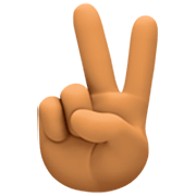 ✌🏽 Emoji Victory-Geste: mittlere Hautfarbe Facebook 14.0.