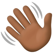 👋🏿 Emoji winkende Hand: dunkle Hautfarbe Facebook 14.0.