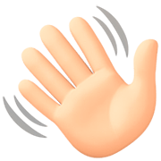 👋🏻 Emoji winkende Hand: helle Hautfarbe Facebook 14.0.
