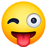 😜 Emoji Cara Sacando La Lengua Y Guiñando Un Ojo en Facebook 14.0.