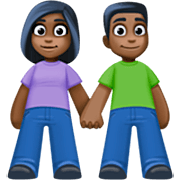 👫🏿 Emoji Mann und Frau halten Hände: dunkle Hautfarbe Facebook 14.0.