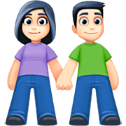 👫🏻 Emoji Mann und Frau halten Hände: helle Hautfarbe Facebook 14.0.