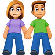 👩🏼‍🤝‍👨🏽 Emoji Mann und Frau halten Hände: mittelhelle Hautfarbe, mittlere Hautfarbe Facebook 14.0.