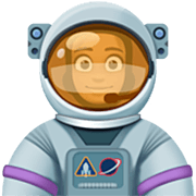 👩🏾‍🚀 Emoji Astronauta Mujer: Tono De Piel Oscuro Medio en Facebook 14.0.