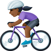 🚴🏿‍♀️ Emoji Mujer En Bicicleta: Tono De Piel Oscuro en Facebook 14.0.
