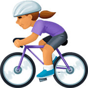 🚴🏽‍♀️ Emoji Mujer En Bicicleta: Tono De Piel Medio en Facebook 14.0.