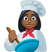 👩🏿‍🍳 Emoji Cocinera: Tono De Piel Oscuro en Facebook 14.0.